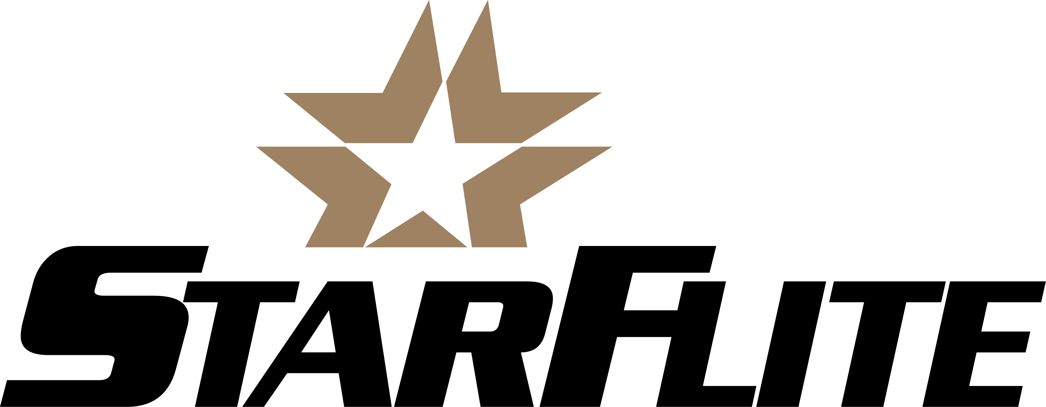 A black and brown star on the side of a wall.